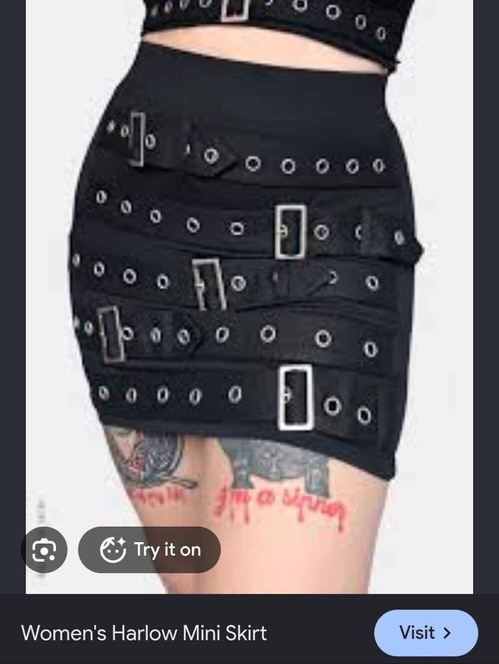 Forest Ink Black Harlow Buckle Mini Skirt